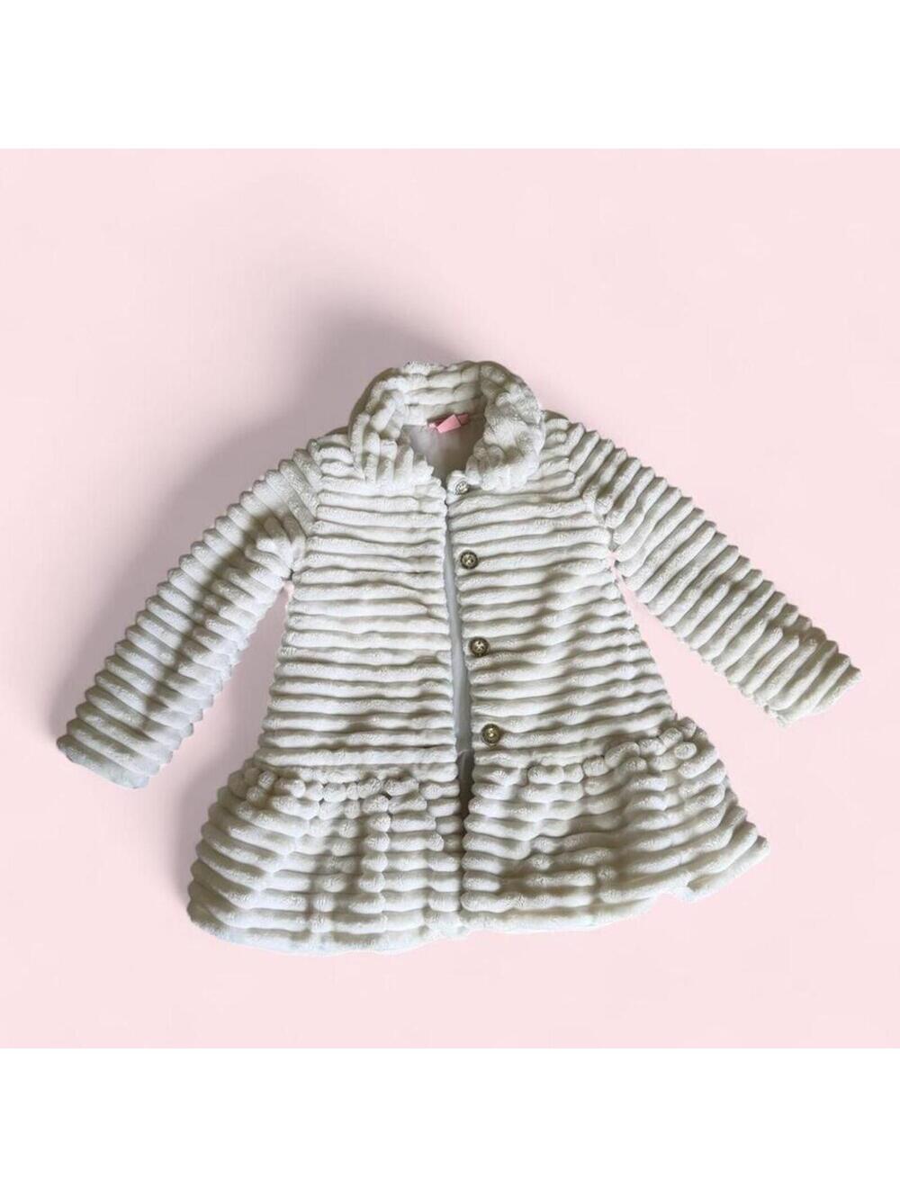 Girls Juicy Couture white faux fur coat jacket Size 5 Years